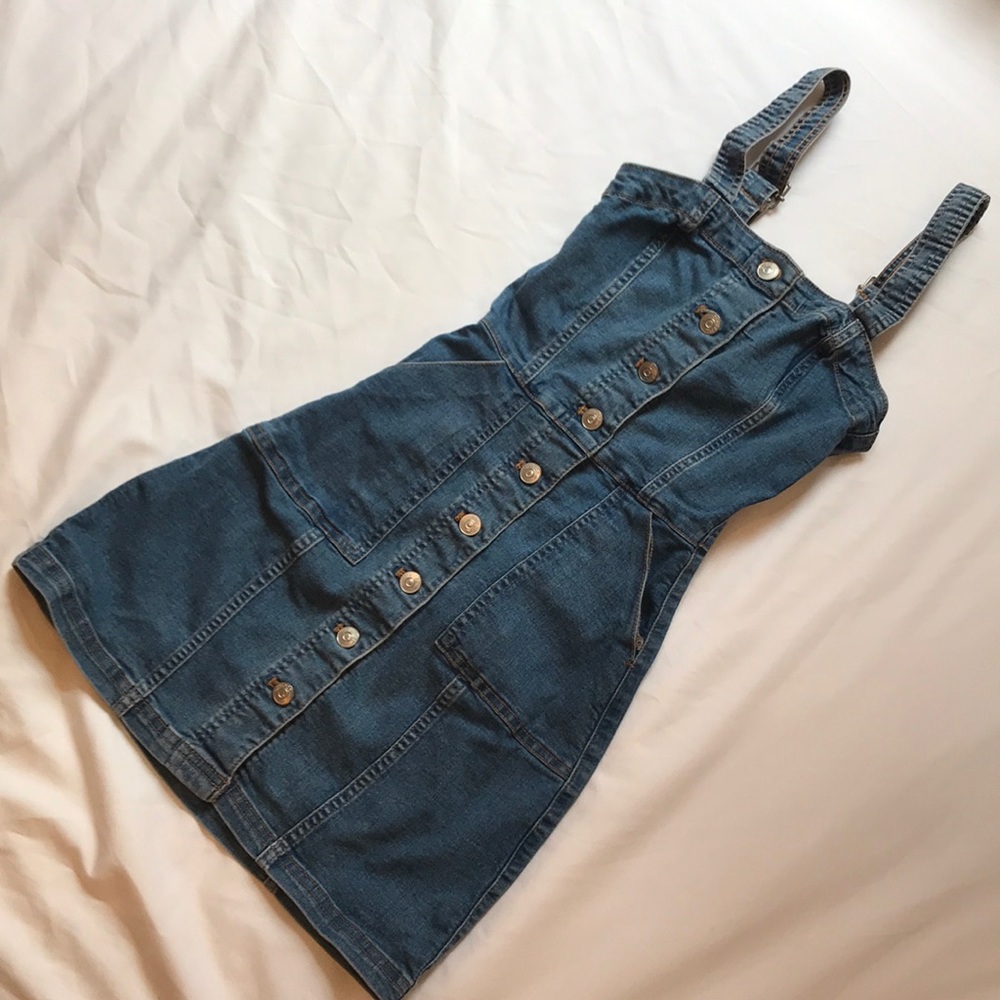 Denim Overall Button Down Dress Size 2